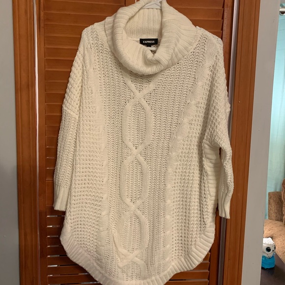 cowl neck cable knit tunic knitwear